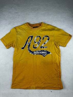 Vintage Abercrombie & Fitch A92 Graphic Muscle Tee Yellow Small
